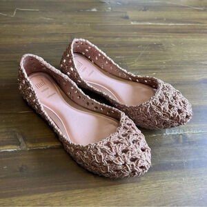 Mel By Melissa Campana Chrochet Rose Gold Glitter Flats